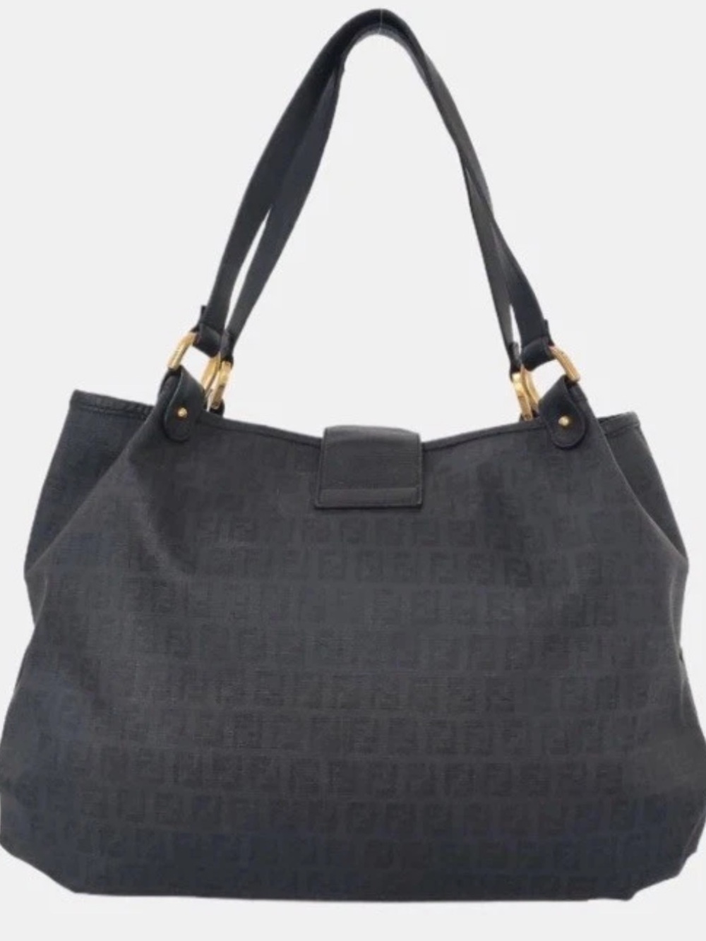 Fendi Dark Brown Zucchino Chiusura Monogram Tote Satchel /VG Shape 👀 Pics - Picture 2 of 16